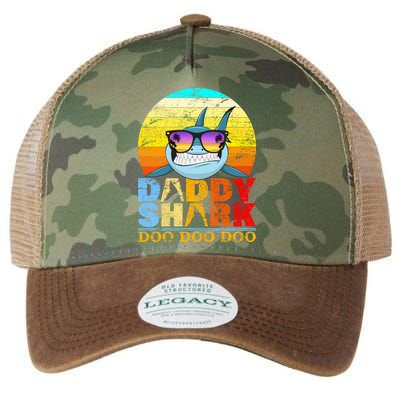 Funny Beach Daddy Shark Doo Legacy Tie Dye Trucker Hat