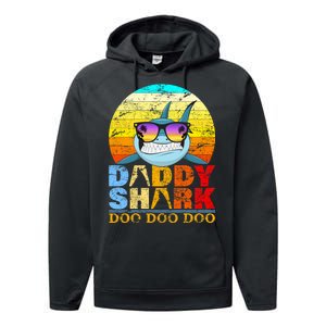 Funny Beach Daddy Shark Doo Performance Fleece Hoodie