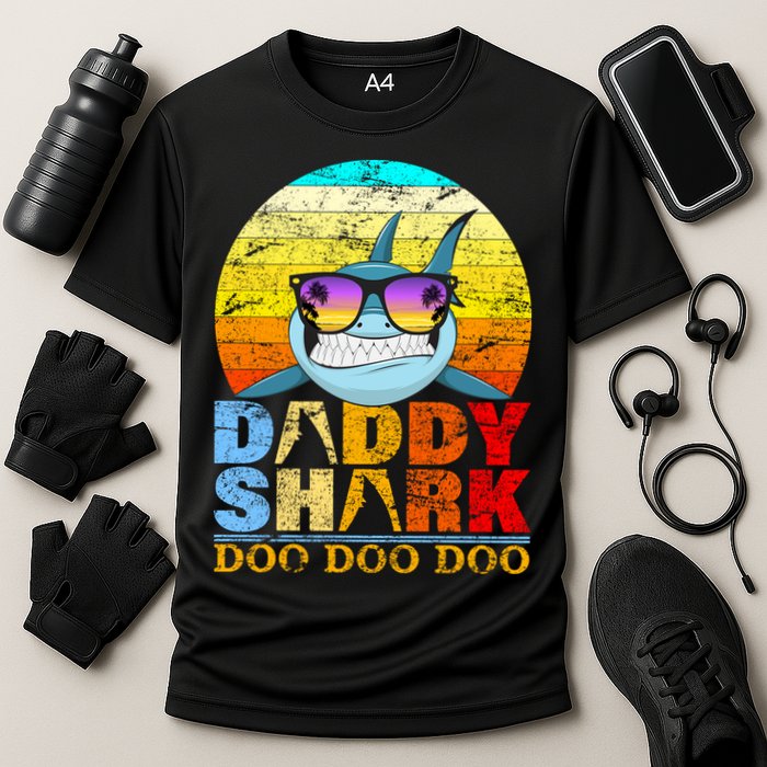 Funny Beach Daddy Shark Doo Performance Shirt