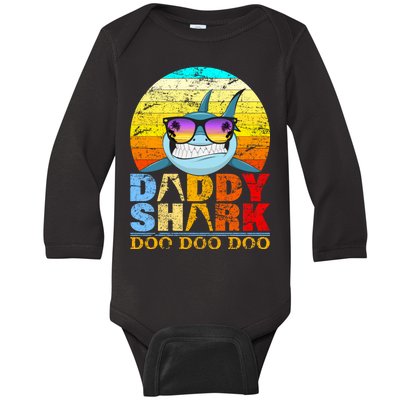 Funny Beach Daddy Shark Doo Baby Long Sleeve Bodysuit