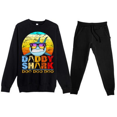 Funny Beach Daddy Shark Doo Premium Crewneck Sweatsuit Set