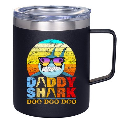 Funny Beach Daddy Shark Doo 12oz Stainless Steel Coffee Mug