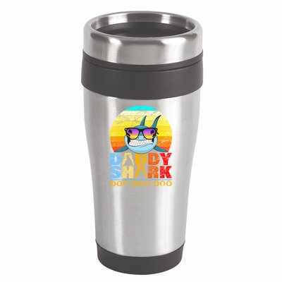 Funny Beach Daddy Shark Doo 16oz Travel Tumbler