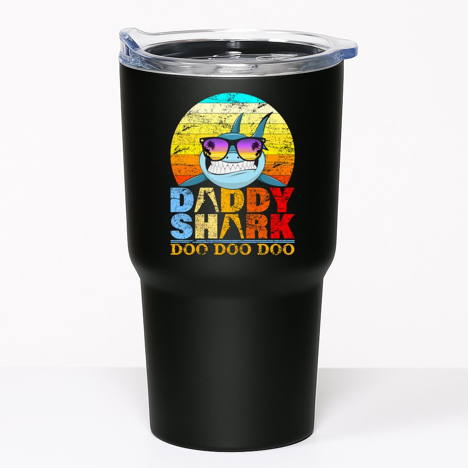 Funny Beach Daddy Shark Doo Tumbler
