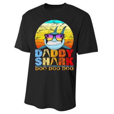 Funny Beach Daddy Shark Doo Performance Sprint T-Shirt