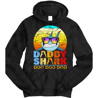 Funny Beach Daddy Shark Doo Tie Dye Hoodie