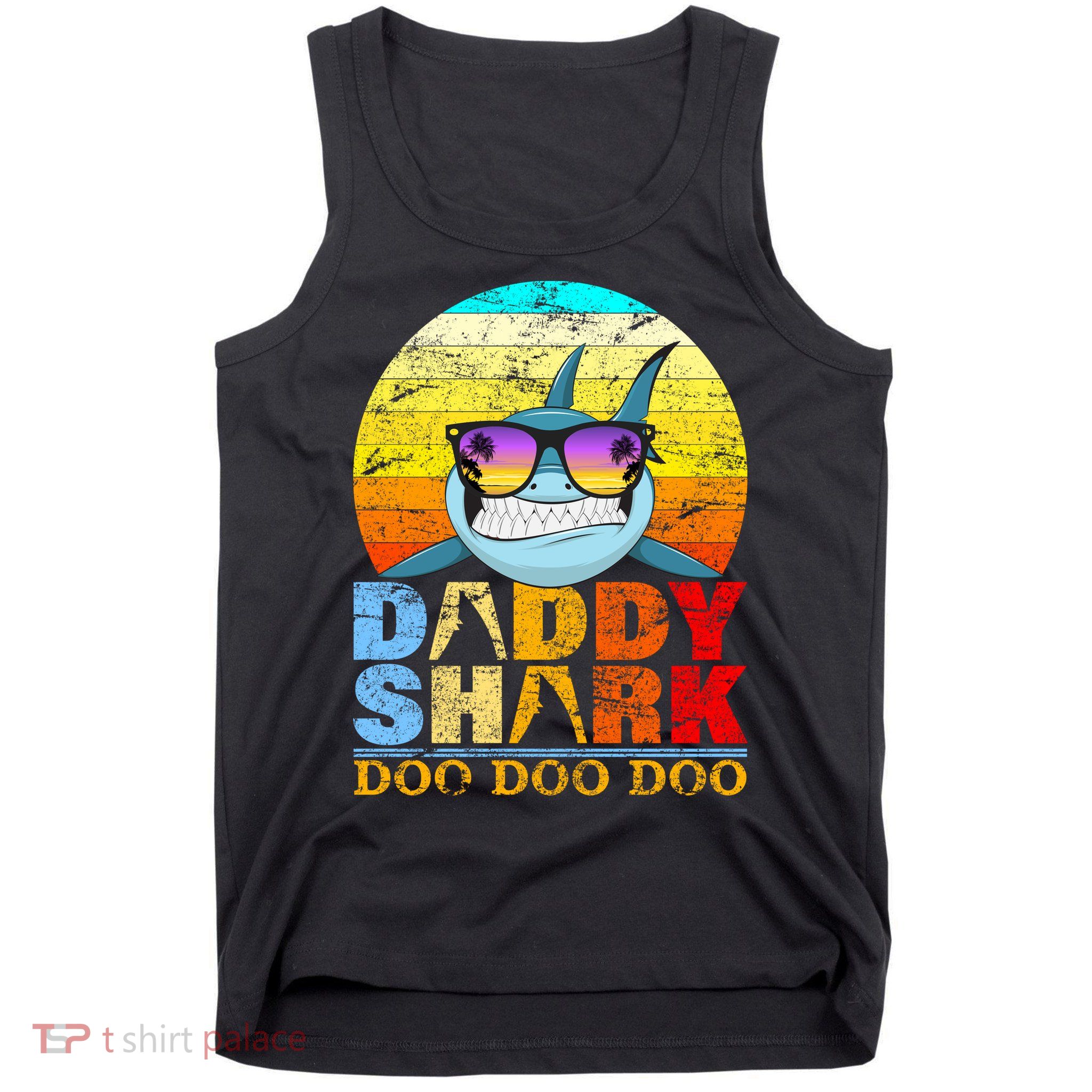 Funny Beach Daddy Shark Doo Tank Top