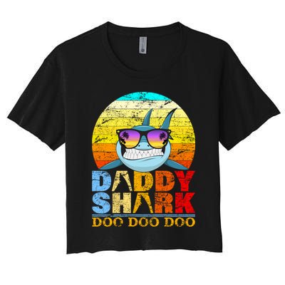 Funny Beach Daddy Shark Doo Crop Top