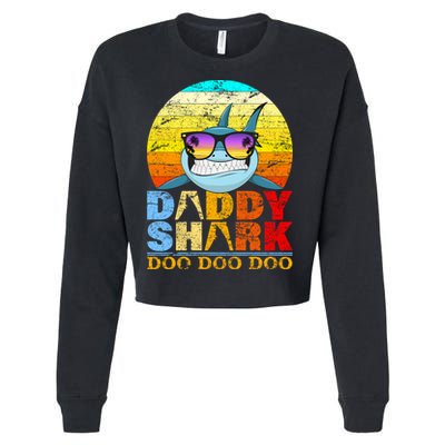 Funny Beach Daddy Shark Doo Cropped Pullover Crew