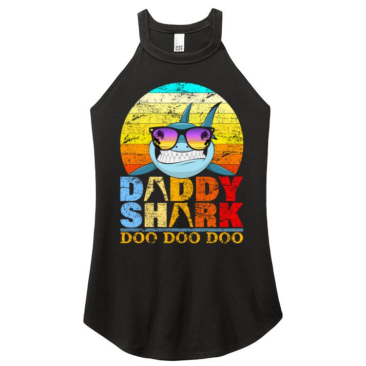 Funny Beach Daddy Shark Doo Women's Perfect Tri Rocker Tank
