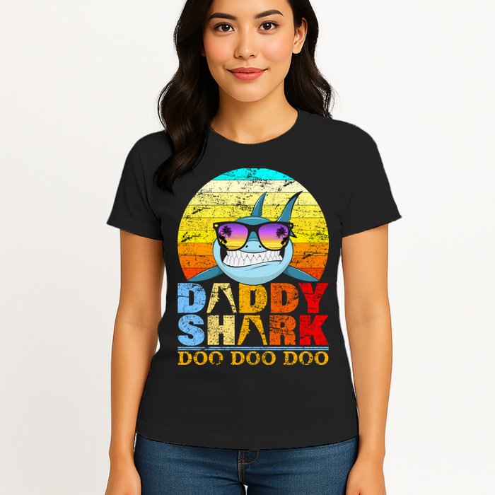 Funny Beach Daddy Shark Doo Womens T-Shirt