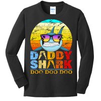 Funny Beach Daddy Shark Doo Kids Long Sleeve Shirt