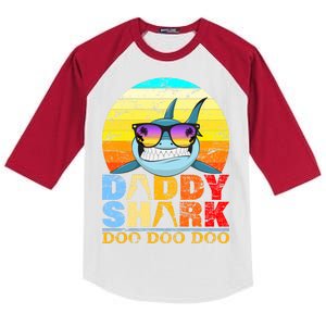 Funny Beach Daddy Shark Doo Kids Colorblock Raglan Jersey