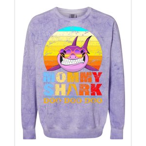 Funny Beach Mommy Shark Doo Colorblast Crewneck Sweatshirt