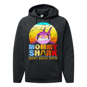 Funny Beach Mommy Shark Doo Performance Fleece Hoodie