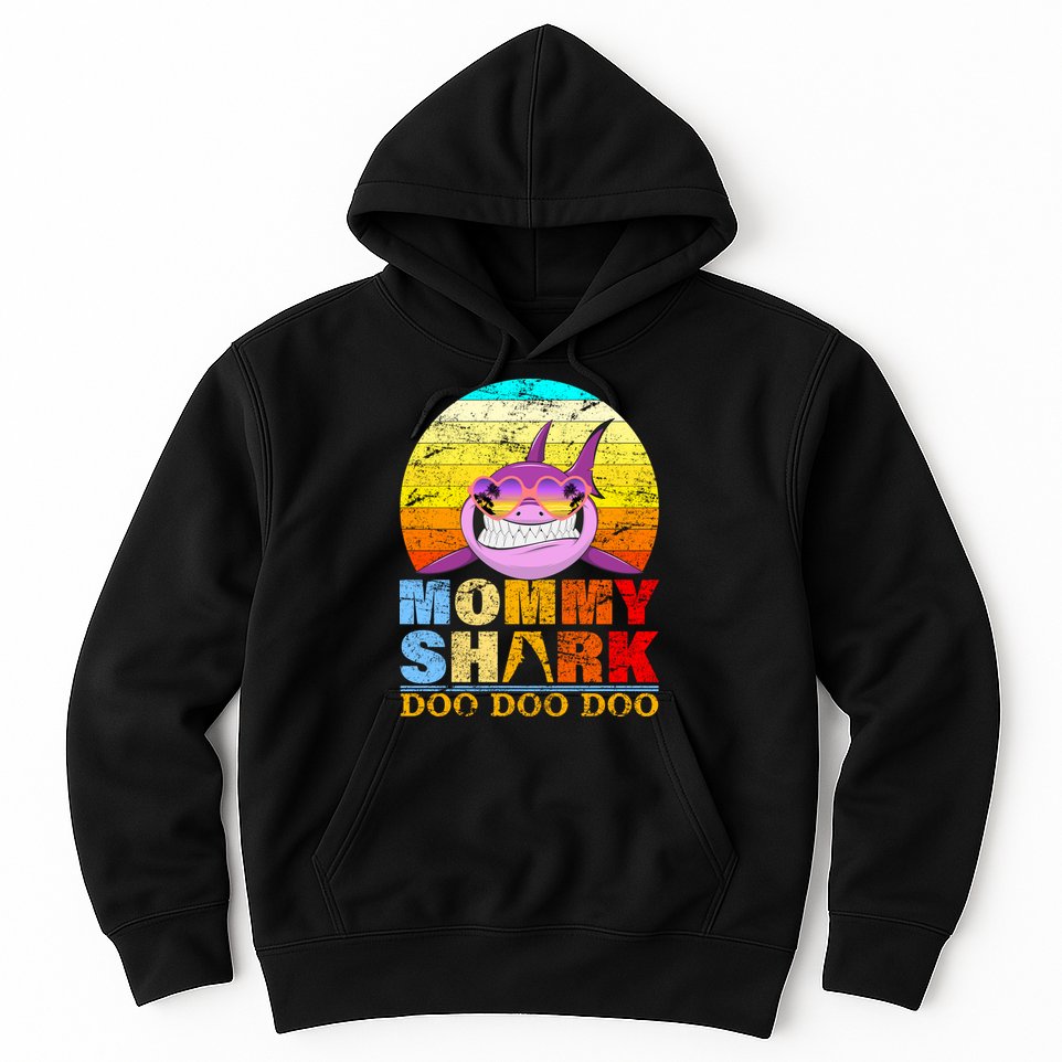 Funny Beach Mommy Shark Doo Hoodie