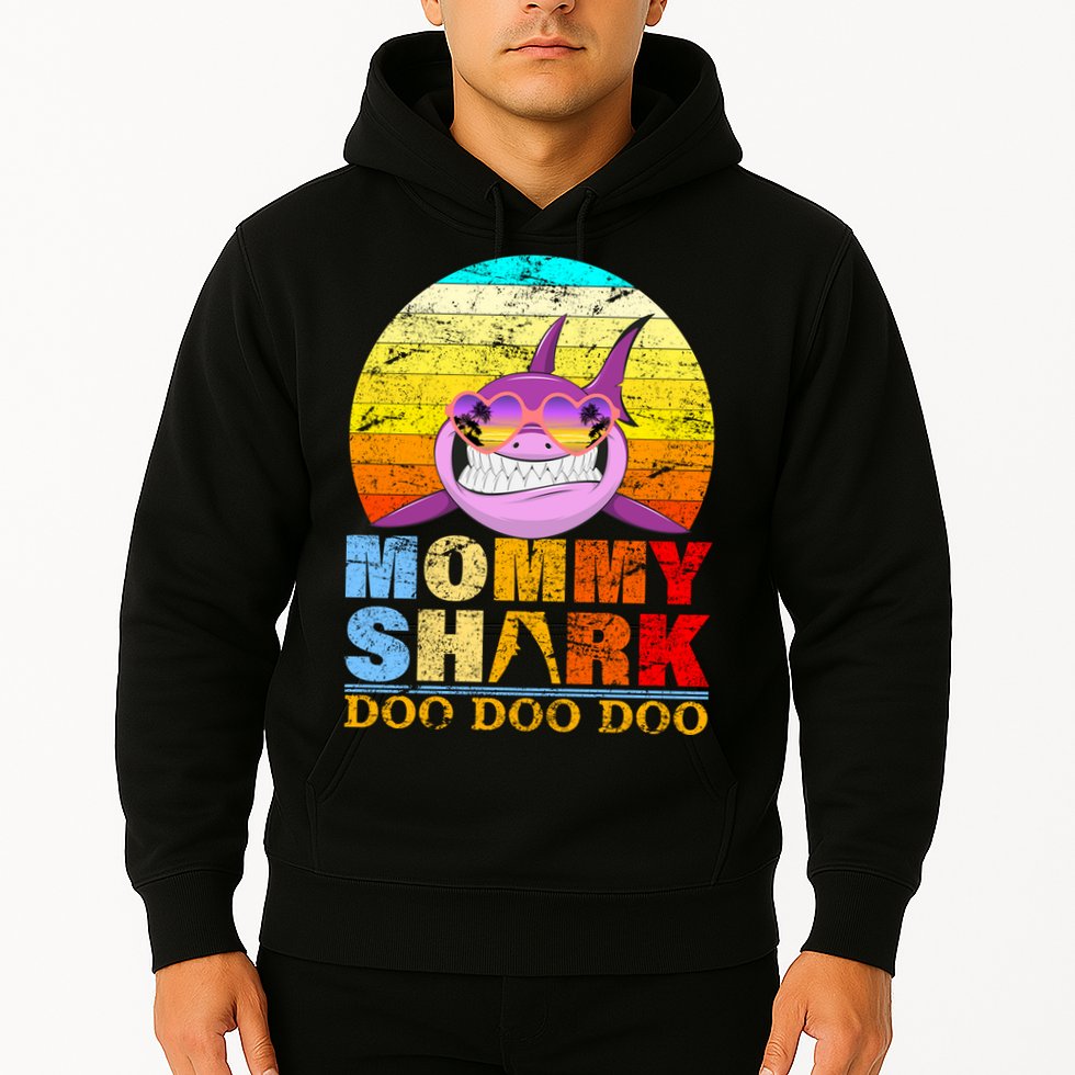 Funny Beach Mommy Shark Doo Hoodie