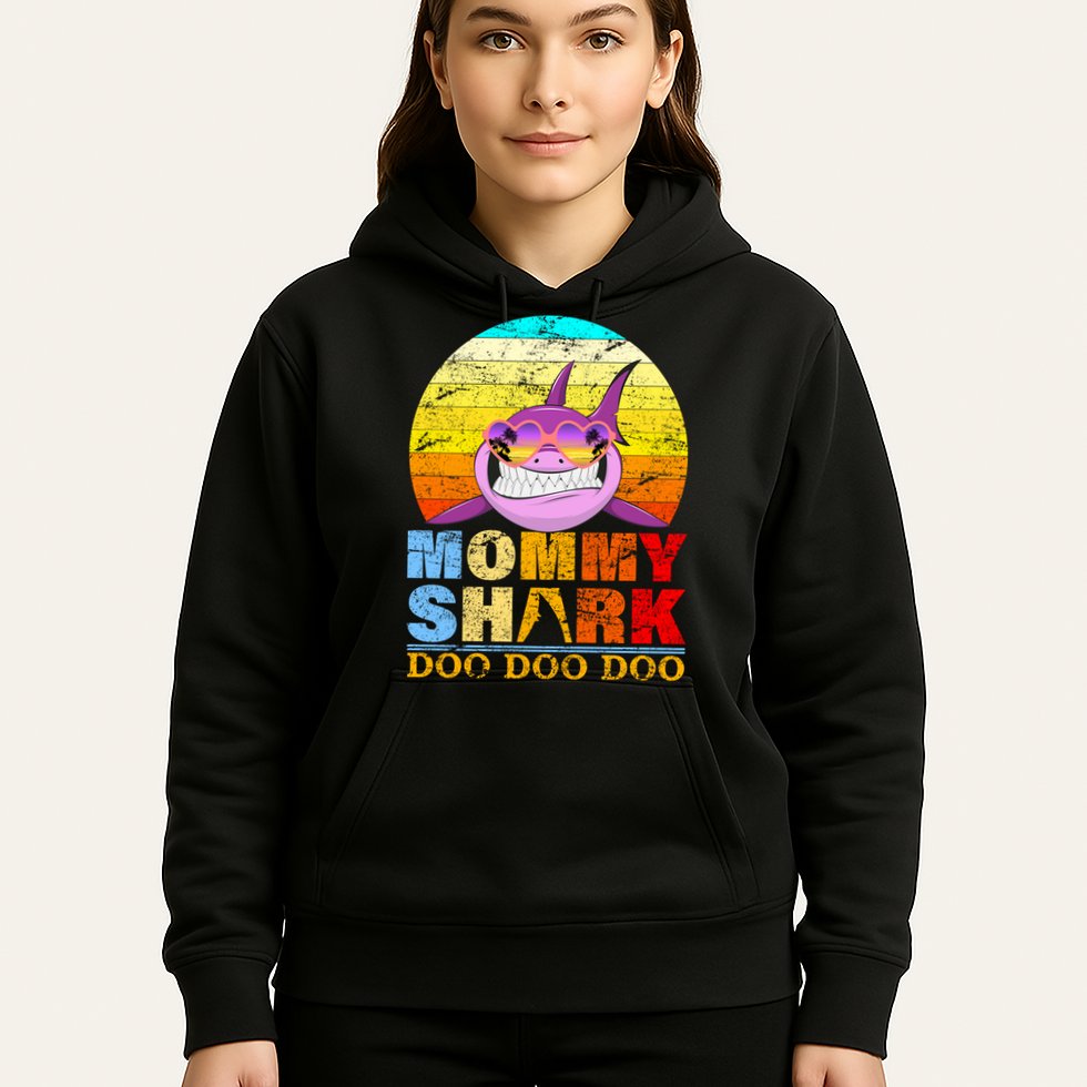 Funny Beach Mommy Shark Doo Hoodie