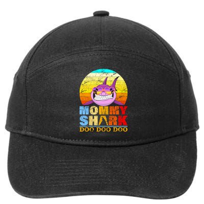 Funny Beach Mommy Shark Doo 7-Panel Snapback Hat