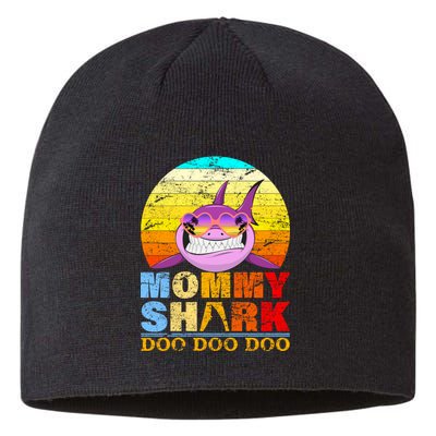 Funny Beach Mommy Shark Doo Sustainable Beanie