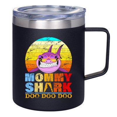 Funny Beach Mommy Shark Doo 12oz Stainless Steel Coffee Mug