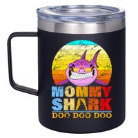 Funny Beach Mommy Shark Doo 12oz Stainless Steel Coffee Mug