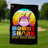 Funny Beach Mommy Shark Doo Golf Towel