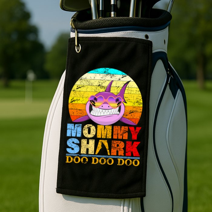 Funny Beach Mommy Shark Doo Golf Towel
