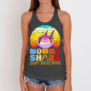 Funny Beach Mommy Shark Doo Women's Knotted Racerback Tank