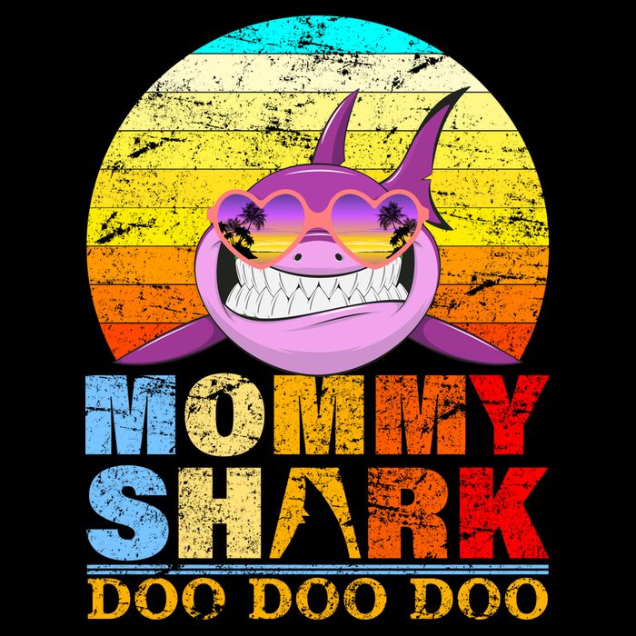 Funny Beach Mommy Shark Doo Women's V-Neck T-Shirt