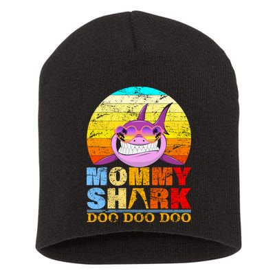 Funny Beach Mommy Shark Doo Short Acrylic Beanie