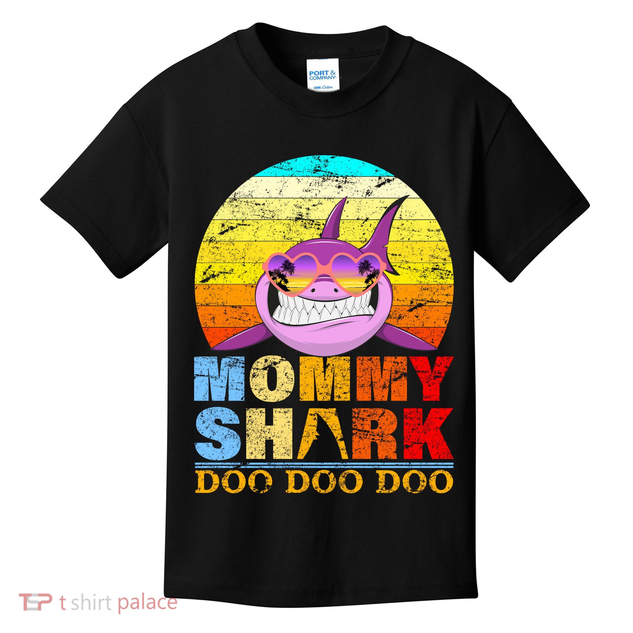 Funny Beach Mommy Shark Doo Kids T-Shirt
