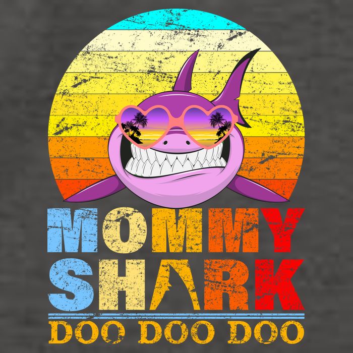Funny Beach Mommy Shark Doo Vector Backpack