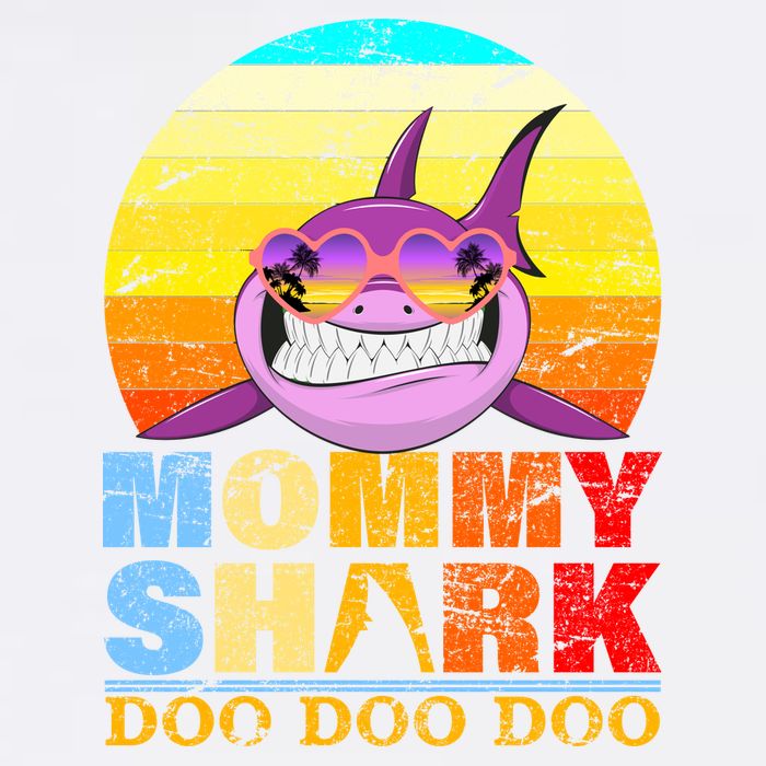 Funny Beach Mommy Shark Doo Garment-Dyed Sweatshirt