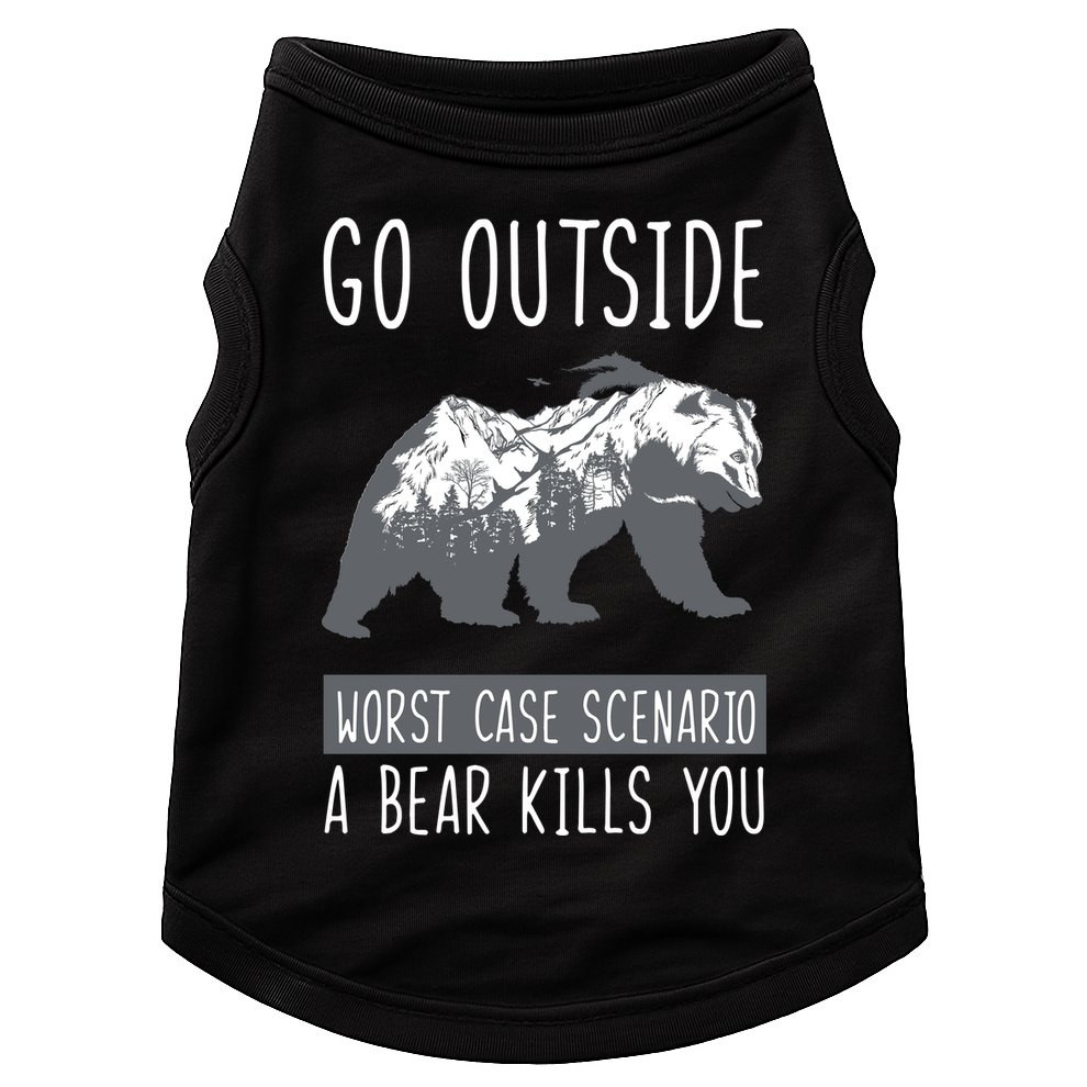 Funny Bear Camping Doggie Tank