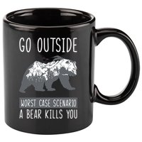 Funny Bear Camping 11oz C Handle Ceramic Mug