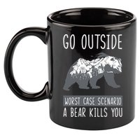 Funny Bear Camping 11oz C Handle Ceramic Mug
