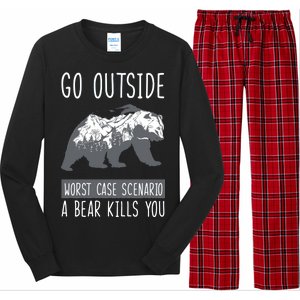 Funny Bear Camping Long Sleeve Pajama Set