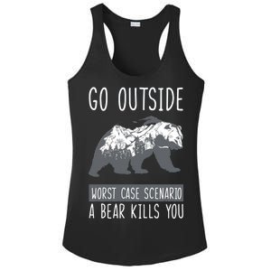 Funny Bear Camping Ladies PosiCharge Competitor Racerback Tank