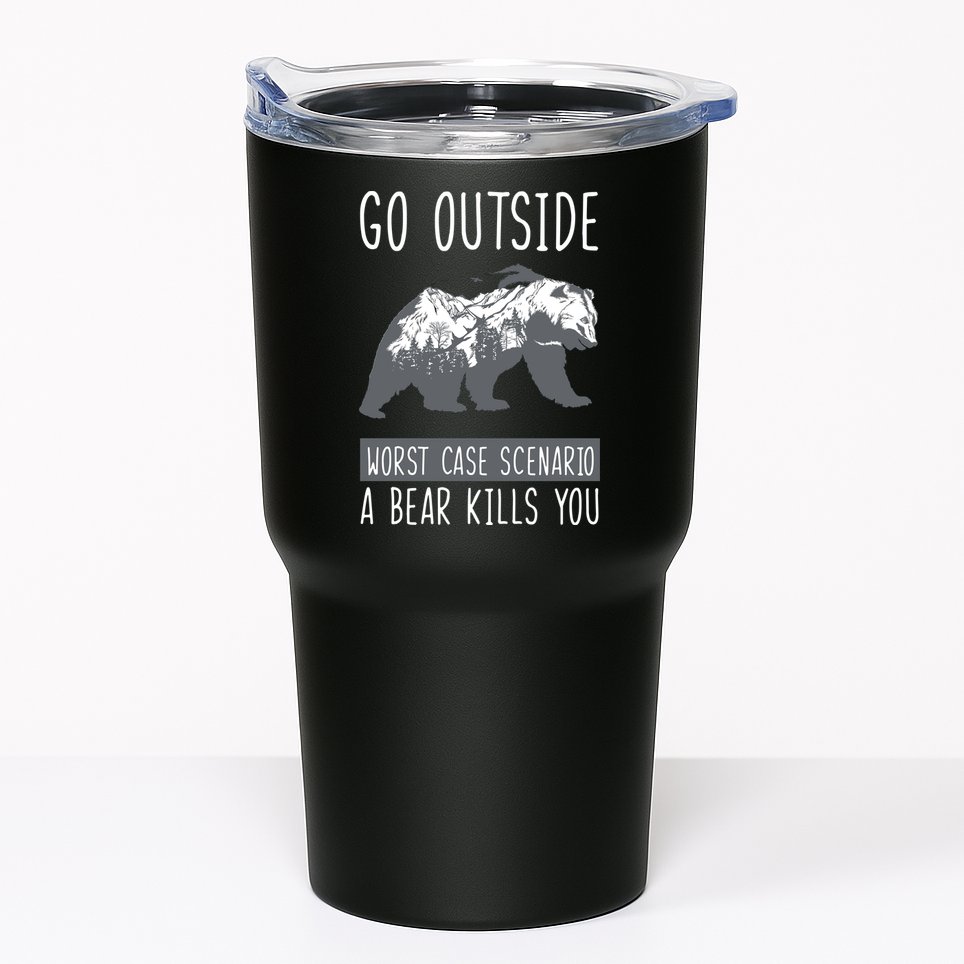 Funny Bear Camping Tumbler