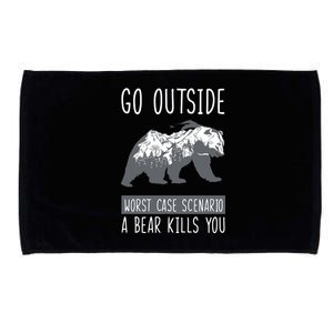 Funny Bear Camping Microfiber Hand Towel