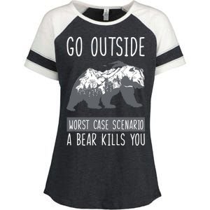 Funny Bear Camping Enza Ladies Jersey Colorblock Tee