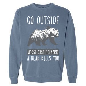 Funny Bear Camping Garment-Dyed Sweatshirt