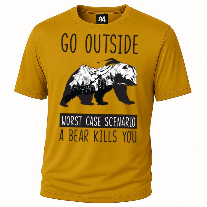 Funny Bear Camping Cooling Performance Crew T-Shirt