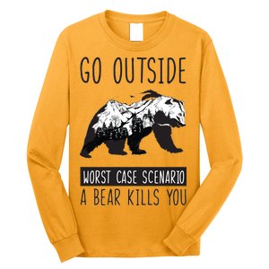 Funny Bear Camping Long Sleeve Shirt