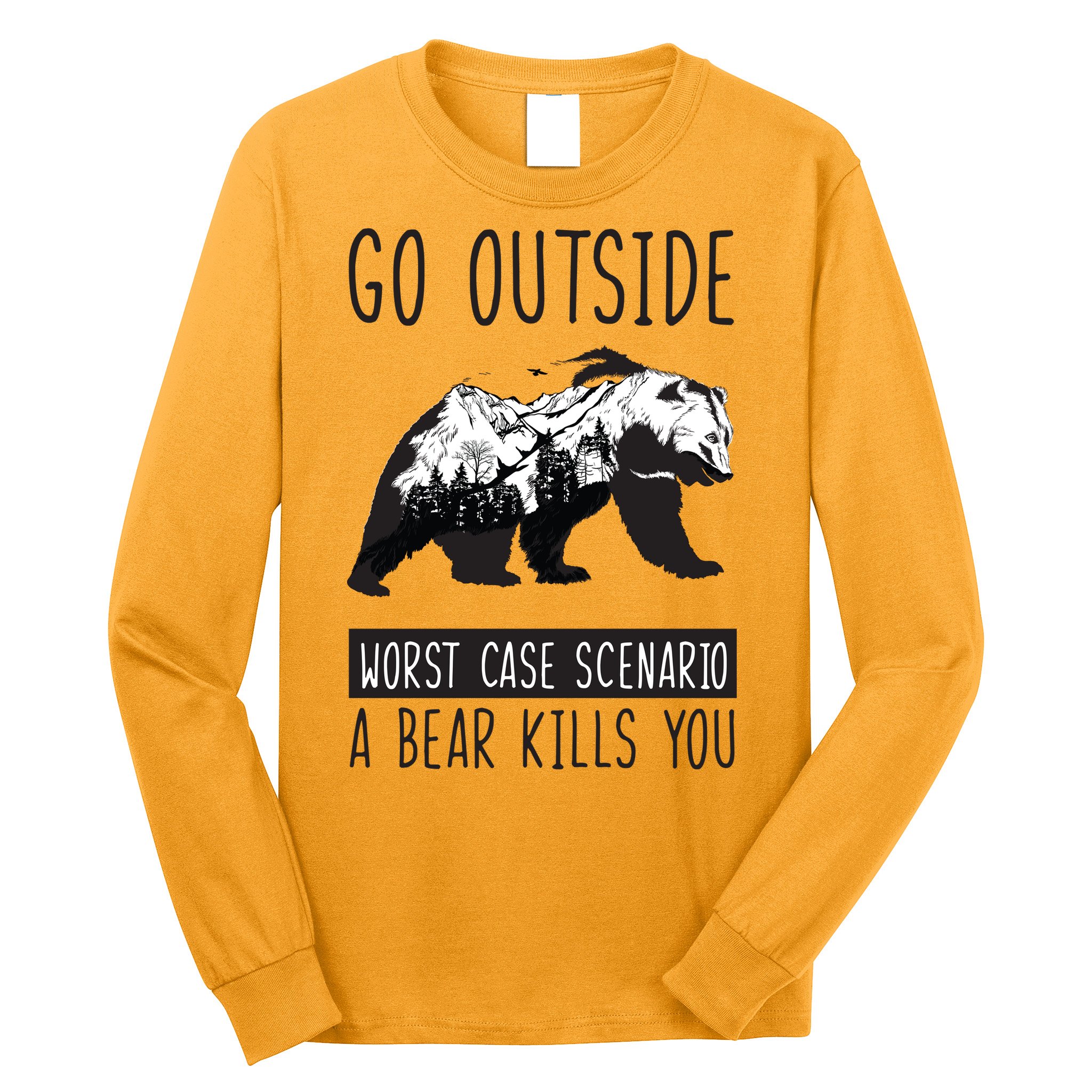 Funny Bear Camping Long Sleeve Shirt