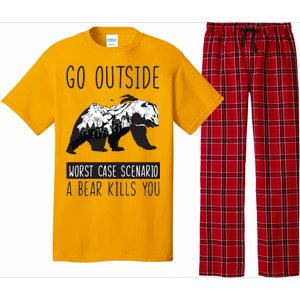 Funny Bear Camping Pajama Set