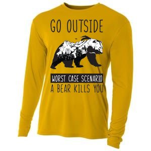 Funny Bear Camping Cooling Performance Long Sleeve Crew