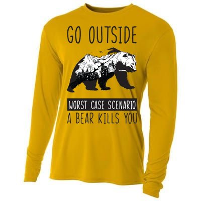 Funny Bear Camping Cooling Performance Long Sleeve Crew