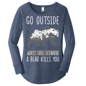 Funny Bear Camping Women's Perfect Tri Tunic Long Sleeve Shirt